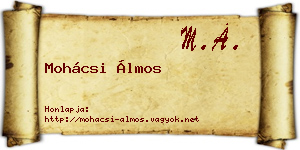 Mohácsi Álmos névjegykártya